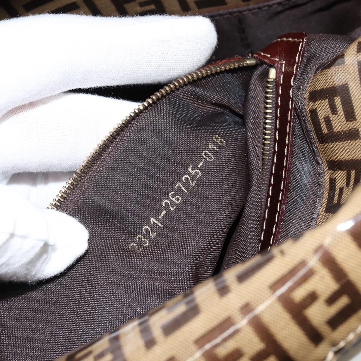 FENDI Zucchino Canvas Mamma Baguette Shoulder Bag Beige Gold Auth ep11341