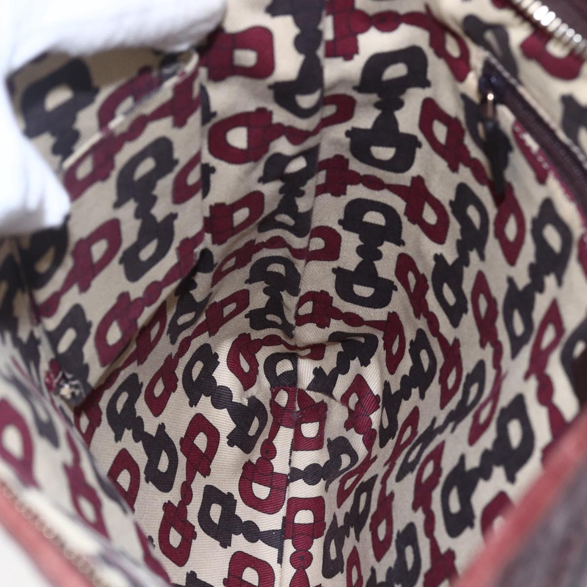 GUCCI Guccissima Abbey GG Canvas Bag Leather Bordeaux Gold 131326 Auth ep11342