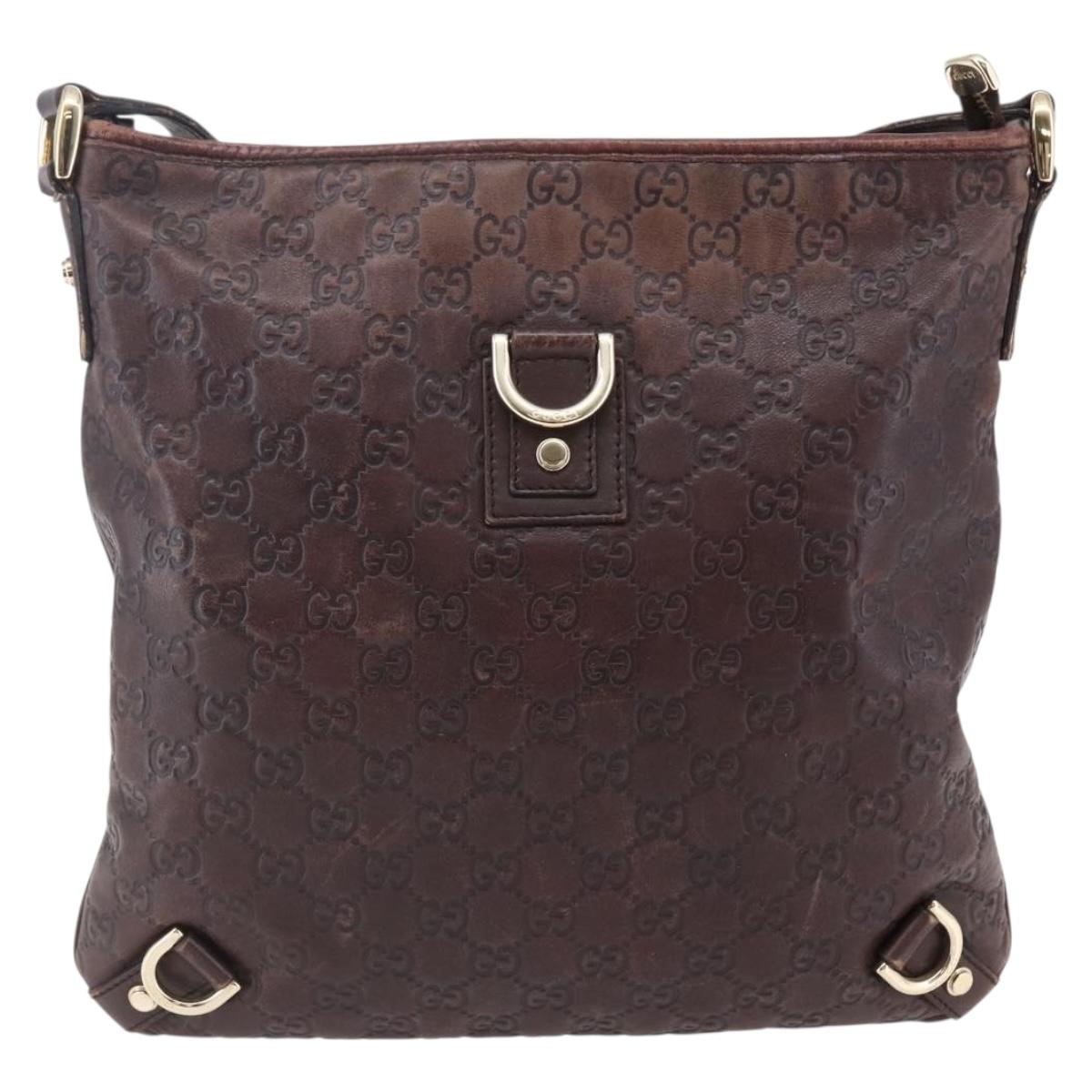 GUCCI Guccissima Abbey GG Canvas Bag Leather Bordeaux Gold 131326 Auth ep11342