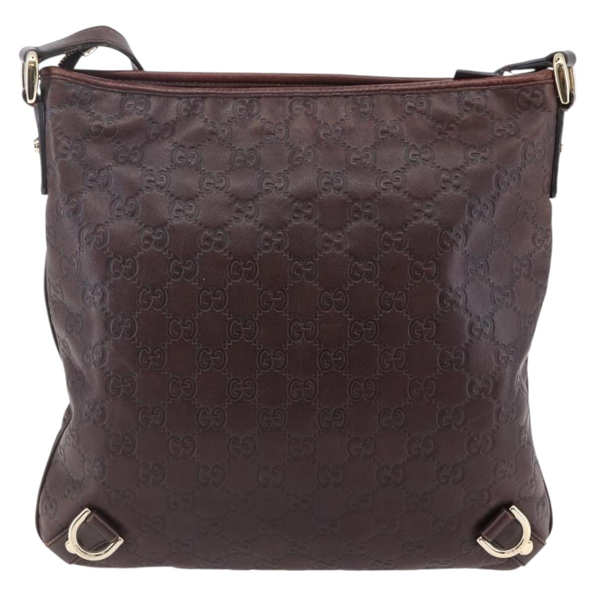 GUCCI Guccissima Abbey GG Canvas Bag Leather Bordeaux Gold 131326 Auth ep11342