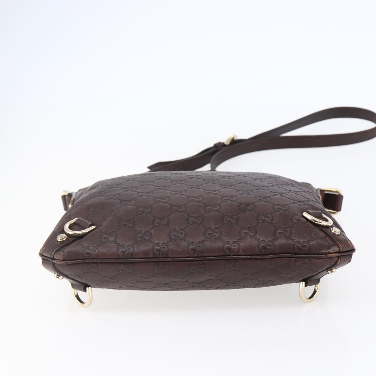 GUCCI Guccissima Abbey GG Canvas Bag Leather Bordeaux Gold 131326 Auth ep11342