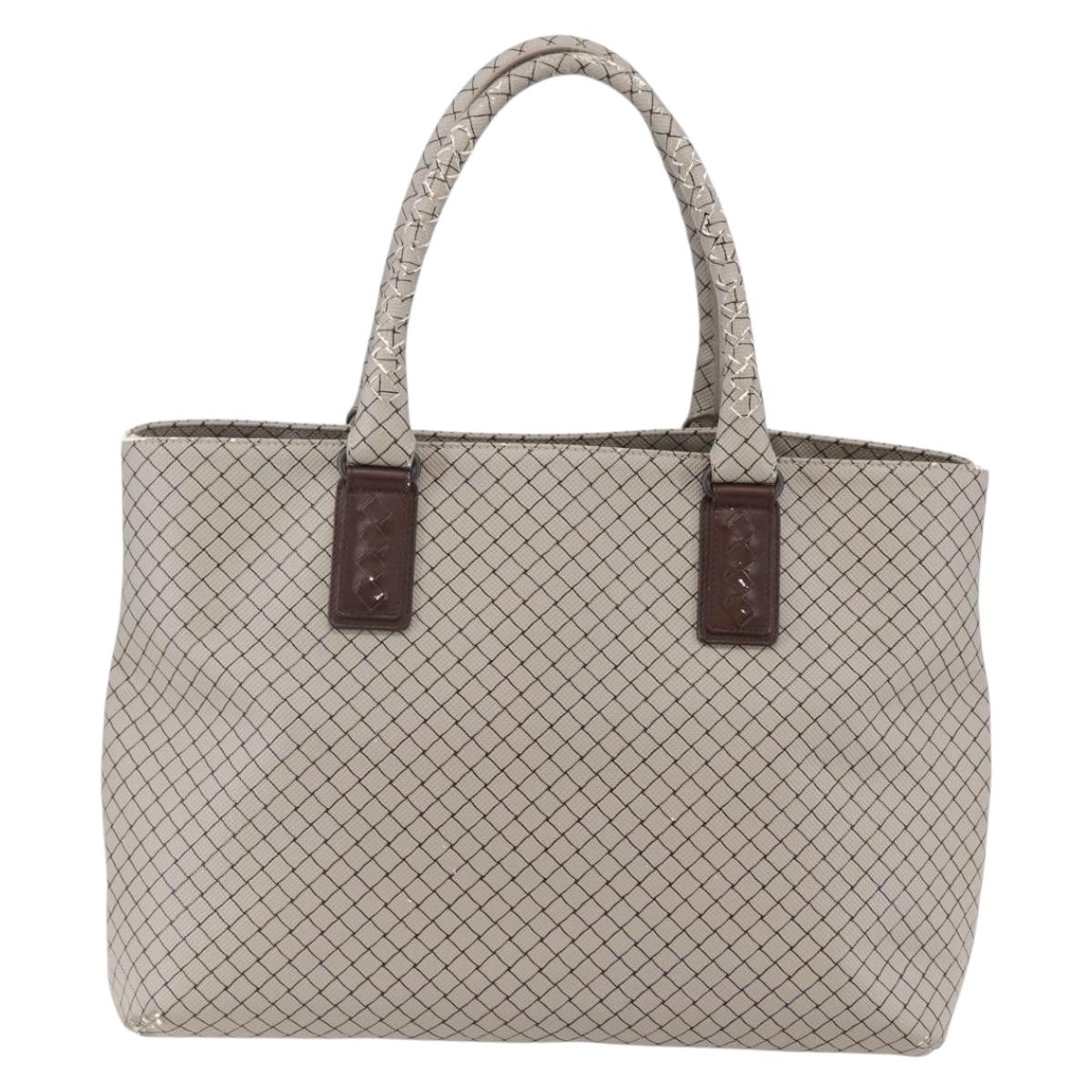 BOTTEGA VENETA INTRECCIATO Pattern Tote Bag PVC Gray Auth ep11348