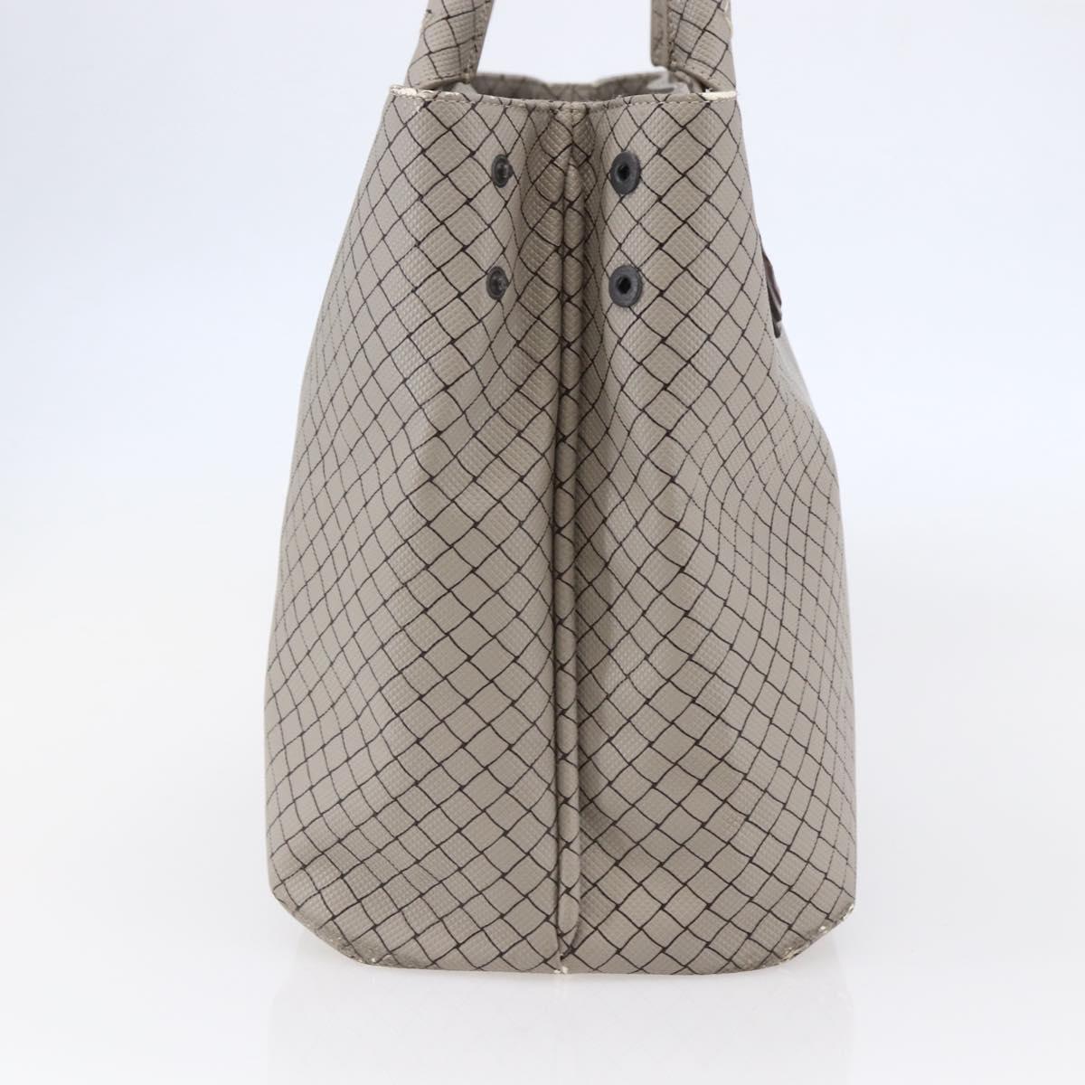 BOTTEGA VENETA INTRECCIATO Pattern Tote Bag PVC Gray Auth ep11348