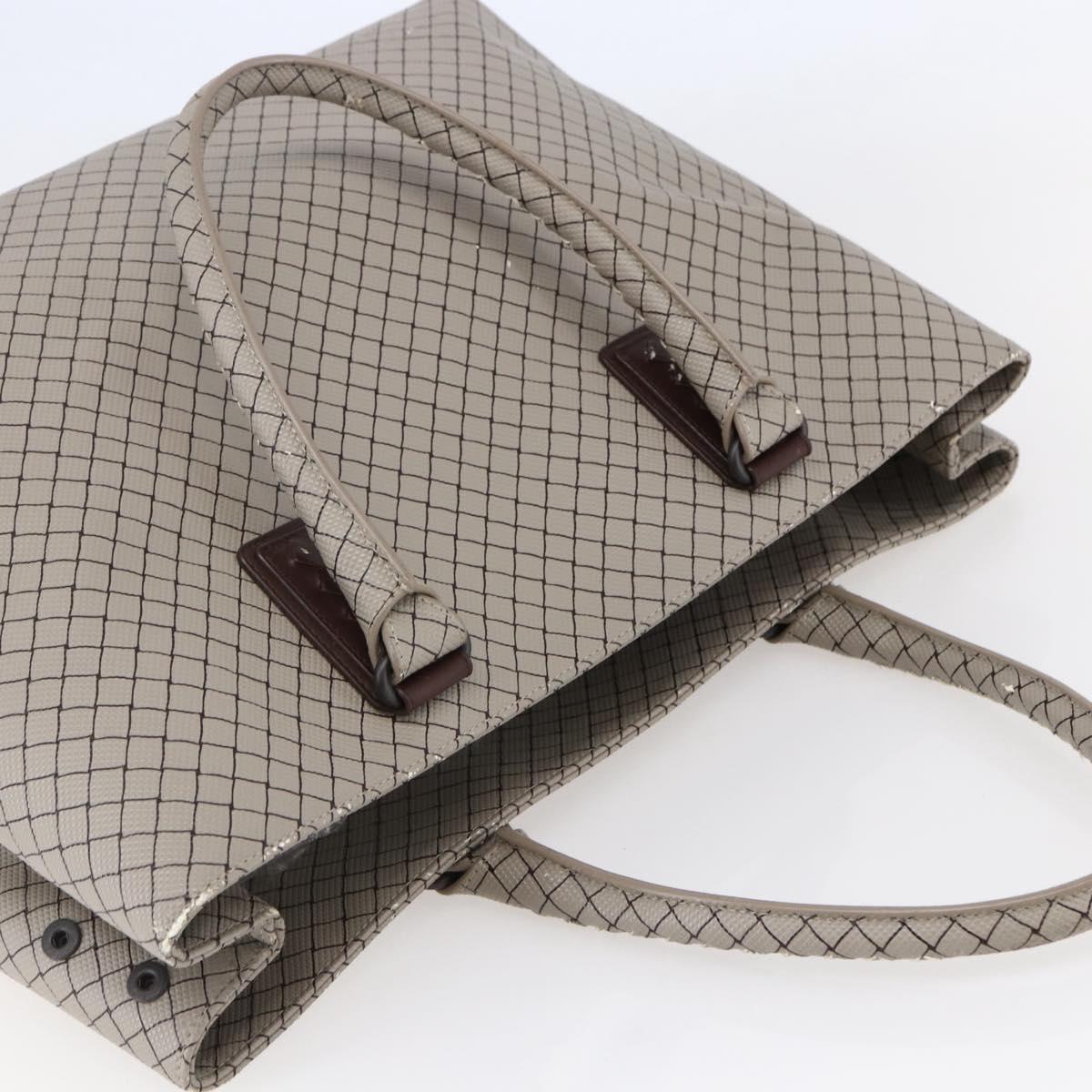 BOTTEGA VENETA INTRECCIATO Pattern Tote Bag PVC Gray Auth ep11348