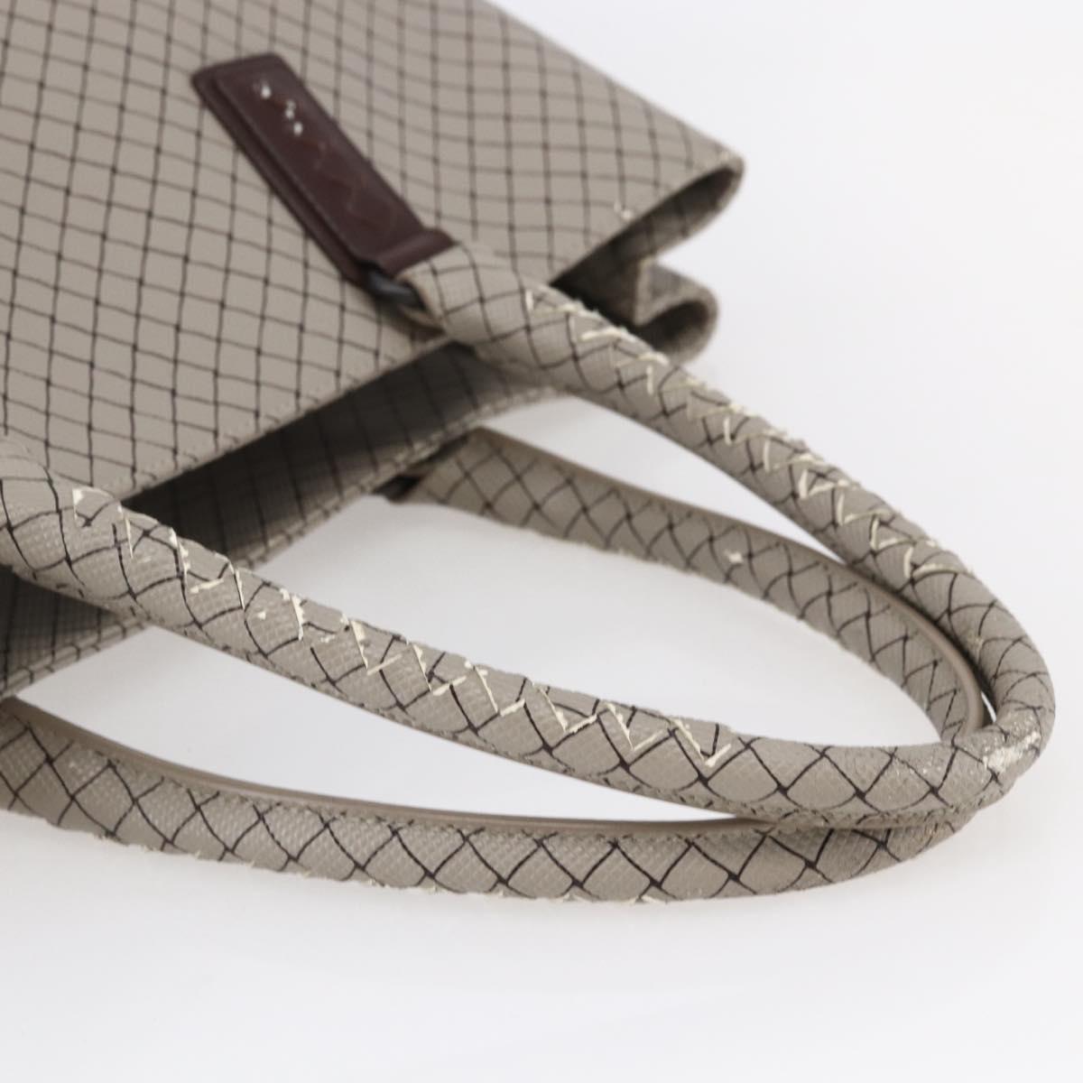 BOTTEGA VENETA INTRECCIATO Pattern Tote Bag PVC Gray Auth ep11348