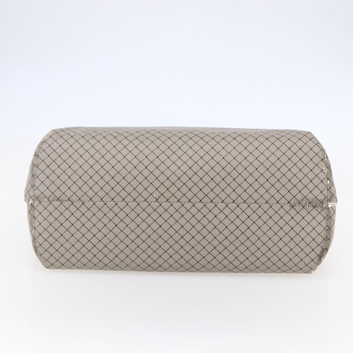 BOTTEGA VENETA INTRECCIATO Pattern Tote Bag PVC Gray Auth ep11348