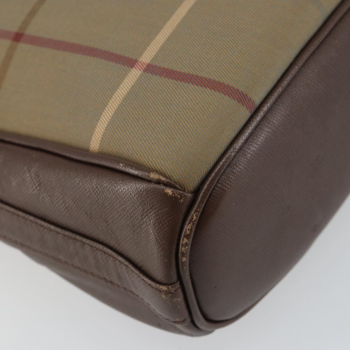 Burberrys Nova Check Shoulder Bag Canvas Beige Gold Auth ep11351