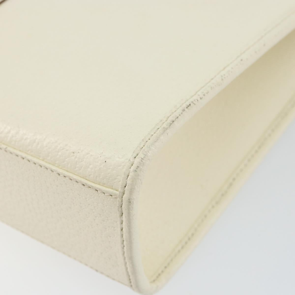 GUCCI Jackie Hand Bag Leather White Silver 002 1065 3444 Auth ep11352