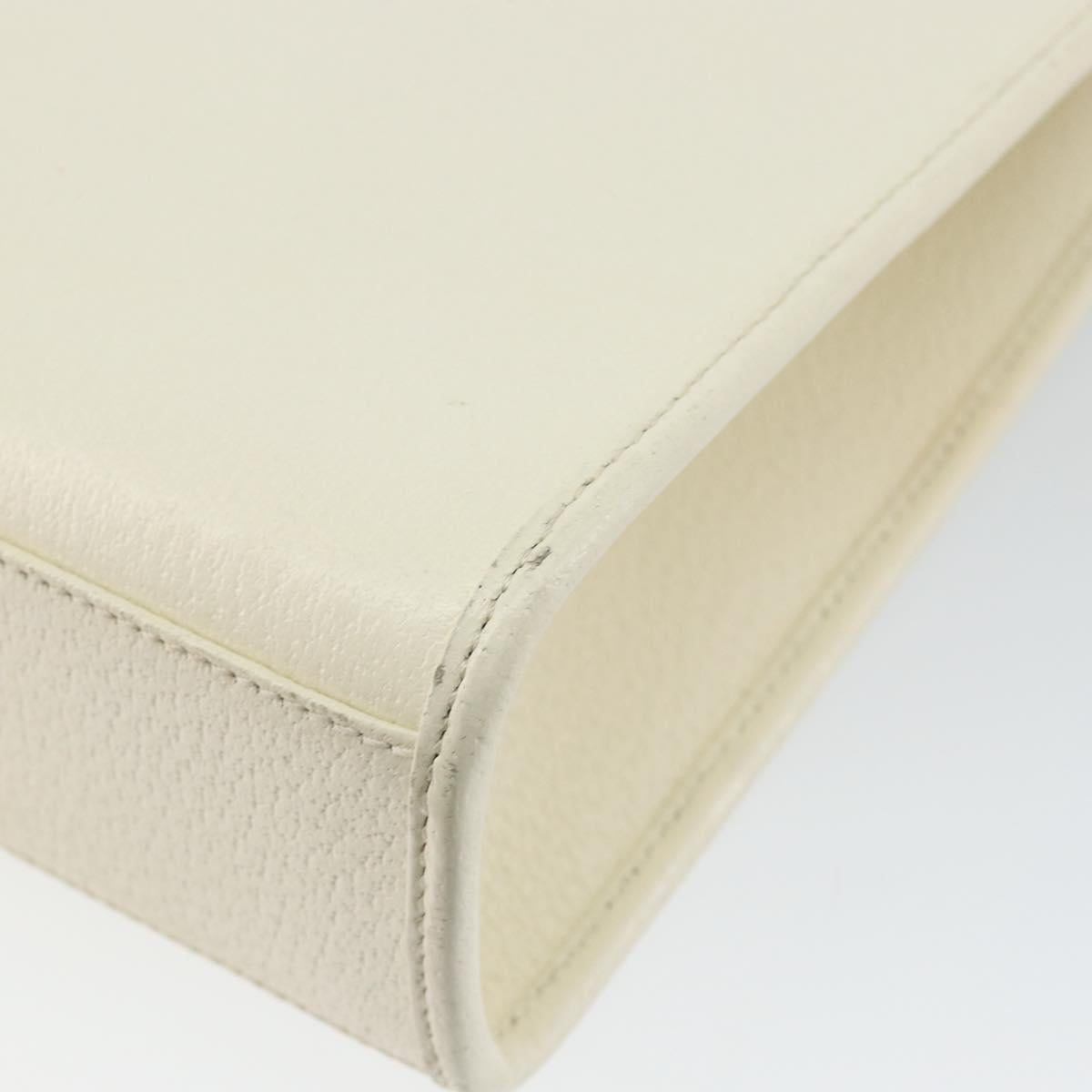 GUCCI Jackie Hand Bag Leather White Silver 002 1065 3444 Auth ep11352