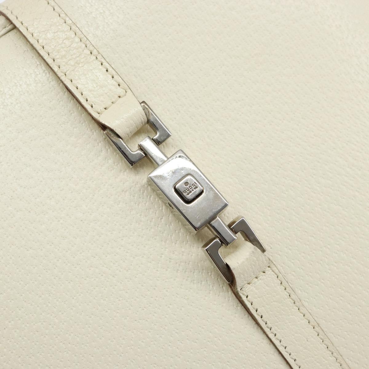 GUCCI Jackie Hand Bag Leather White Silver 002 1065 3444 Auth ep11352