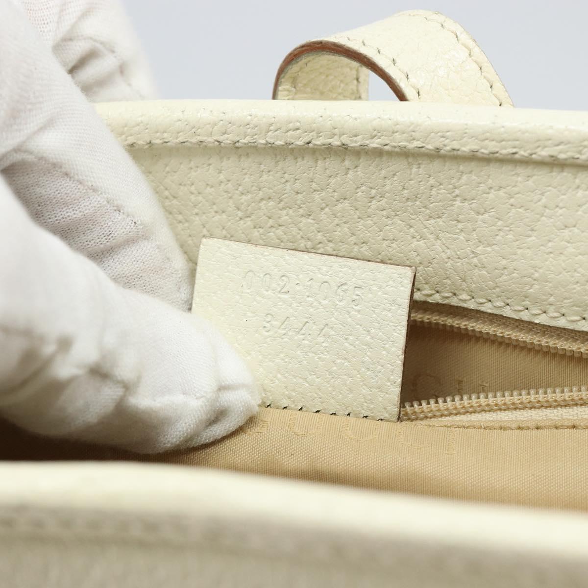 GUCCI Jackie Hand Bag Leather White Silver 002 1065 3444 Auth ep11352