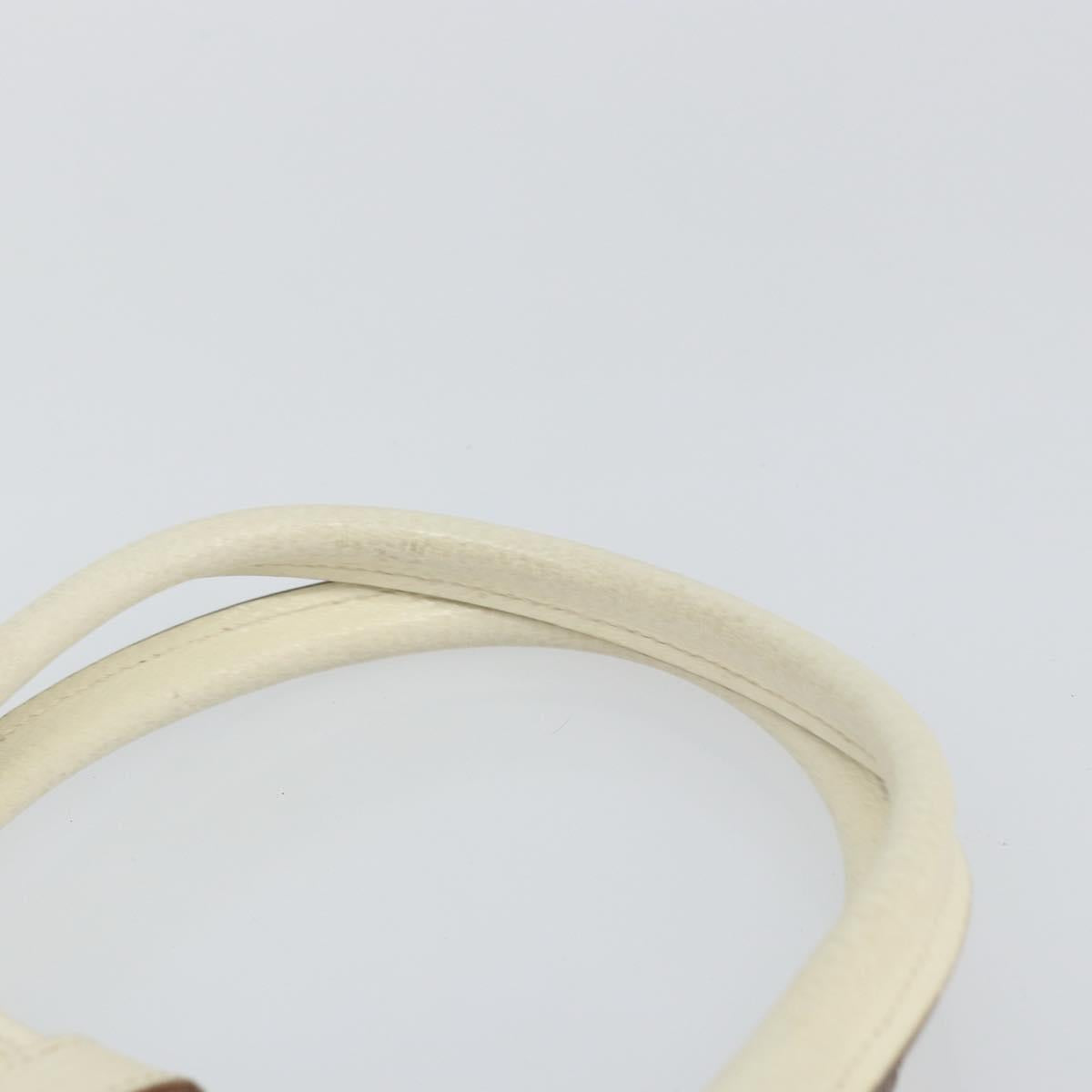 GUCCI Jackie Hand Bag Leather White Silver 002 1065 3444 Auth ep11352