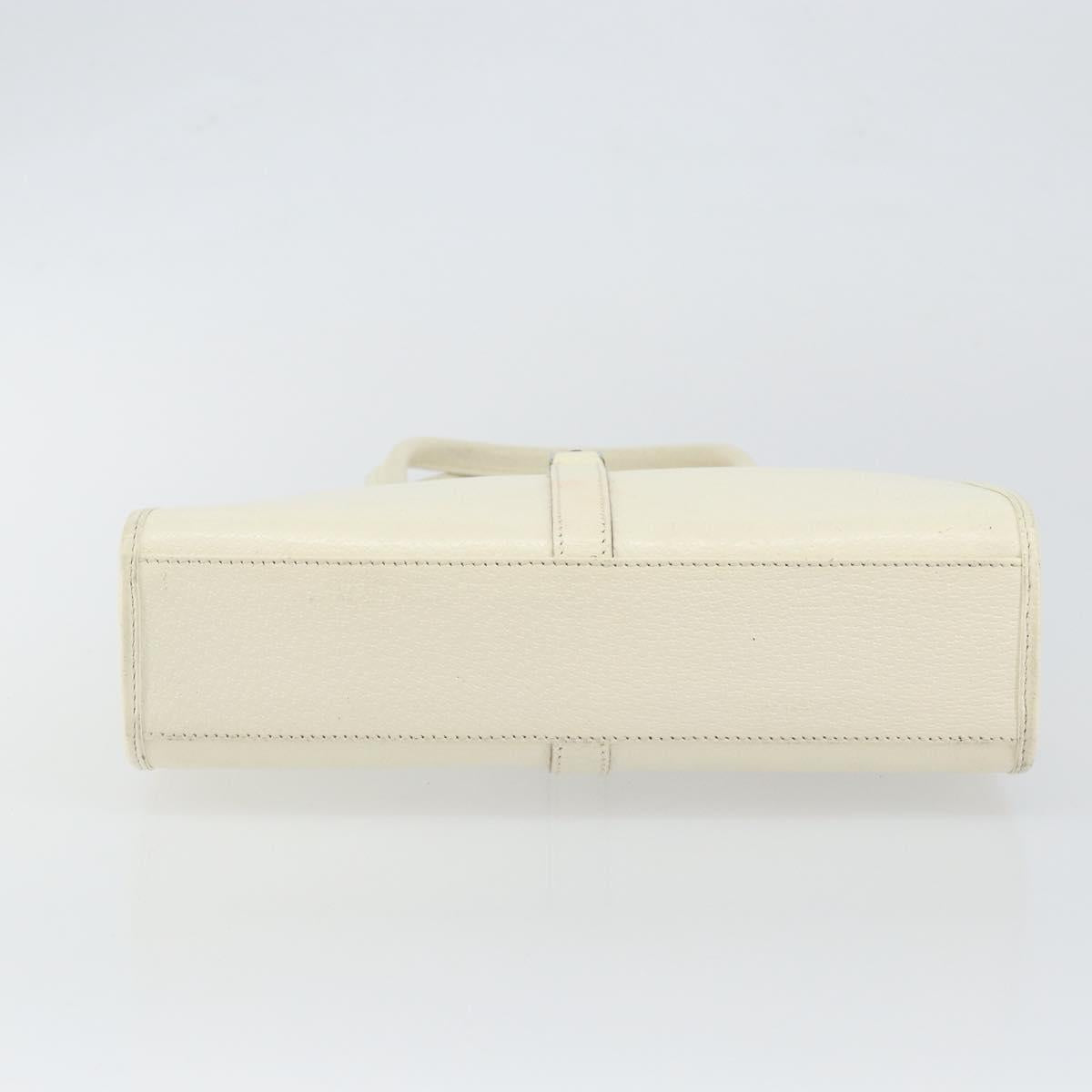 GUCCI Jackie Hand Bag Leather White Silver 002 1065 3444 Auth ep11352