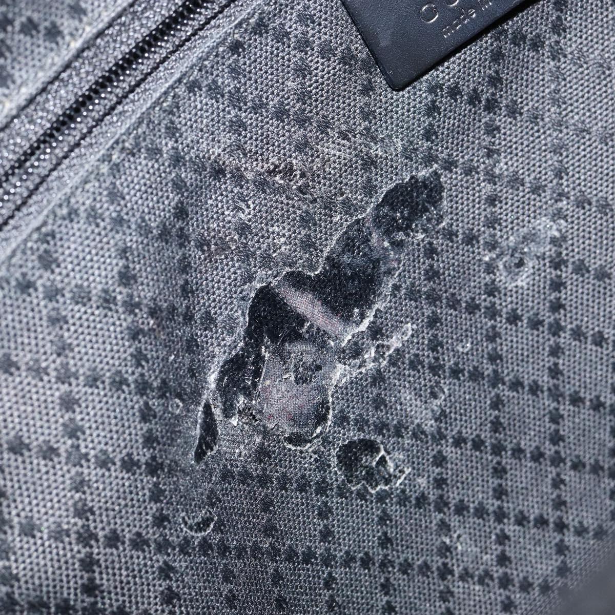 GUCCI Bamboo GG Canvas Hand Bag Black Silver 002 1010 3754 Auth ep11357