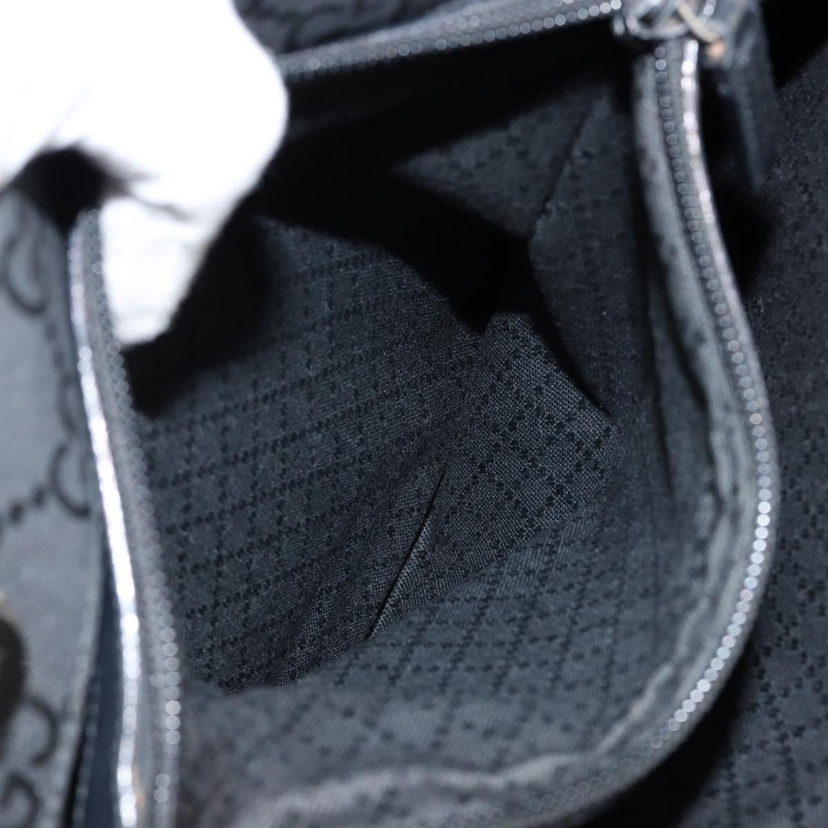 GUCCI Bamboo GG Canvas Hand Bag Black Silver 002 1010 3754 Auth ep11357