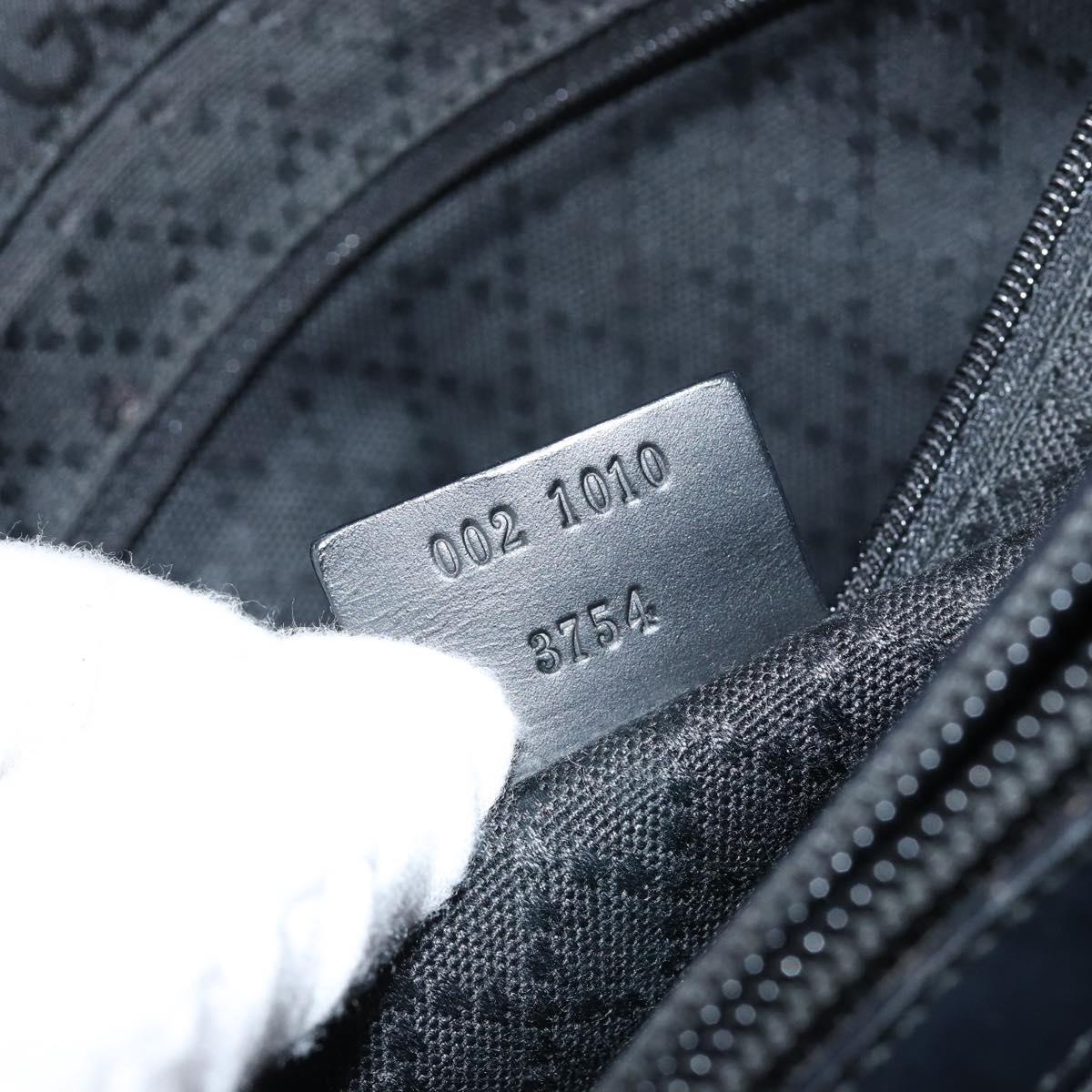 GUCCI Bamboo GG Canvas Hand Bag Black Silver 002 1010 3754 Auth ep11357