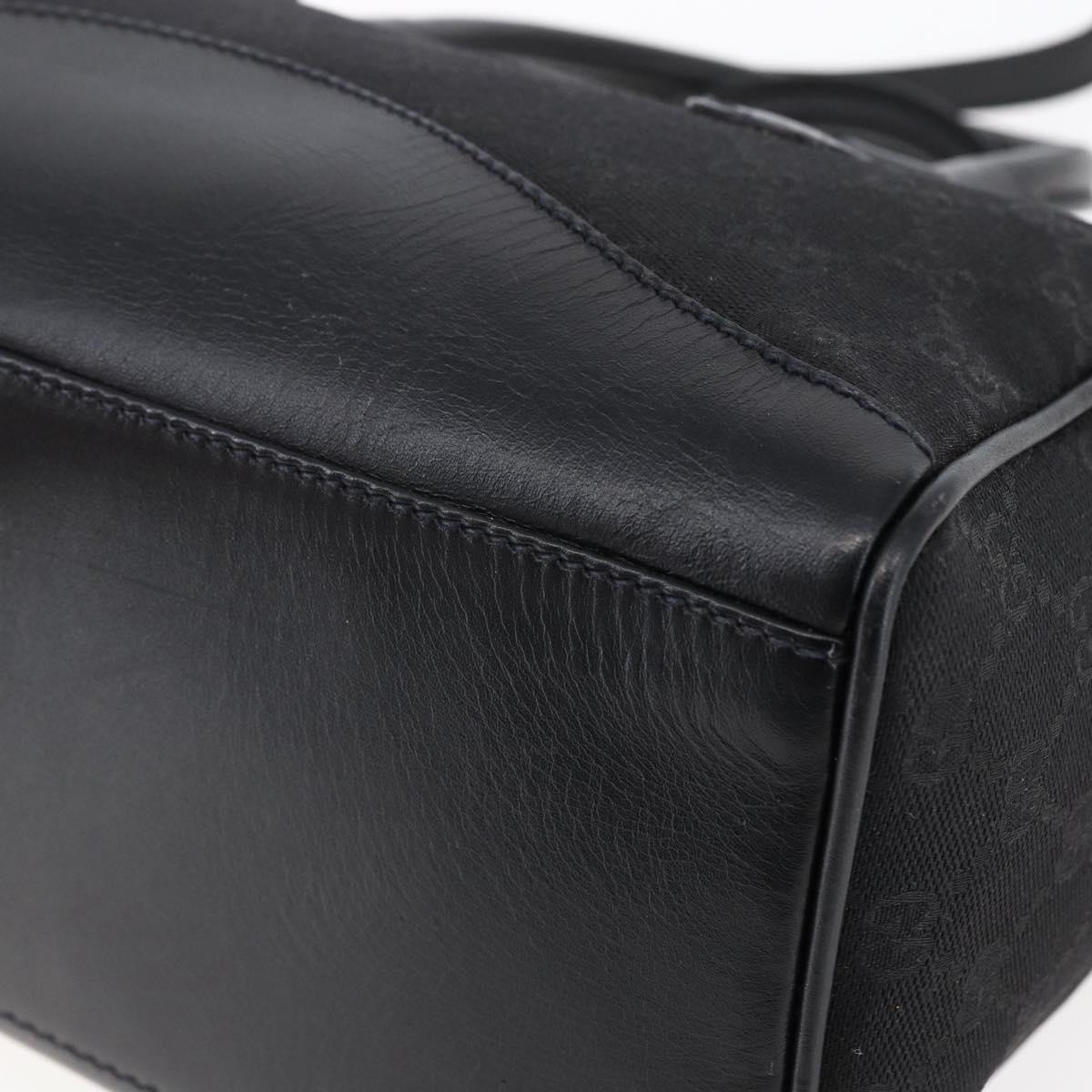 GUCCI GG Canvas Boston Bag 2way Black Gold Auth ep11361