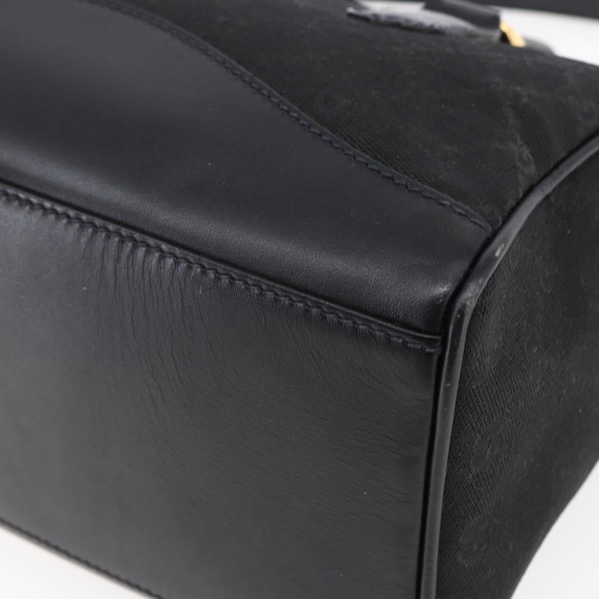 GUCCI GG Canvas Boston Bag 2way Black Gold Auth ep11361