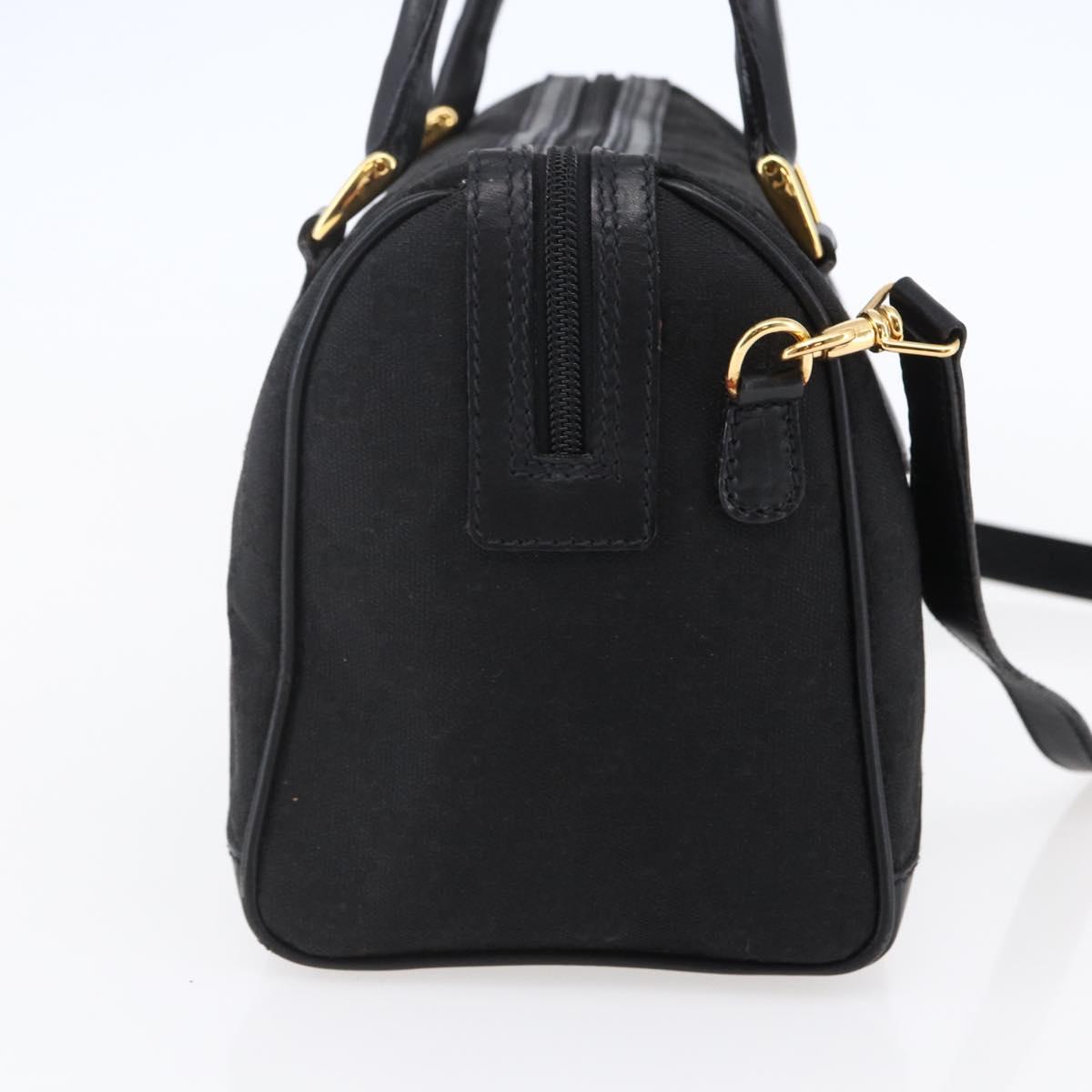 GUCCI GG Canvas Boston Bag 2way Black Gold Auth ep11361