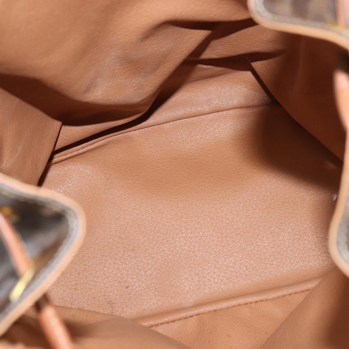 CELINE Macadam Canvas Backpack PVC Leather Brown Gold Auth ep11363