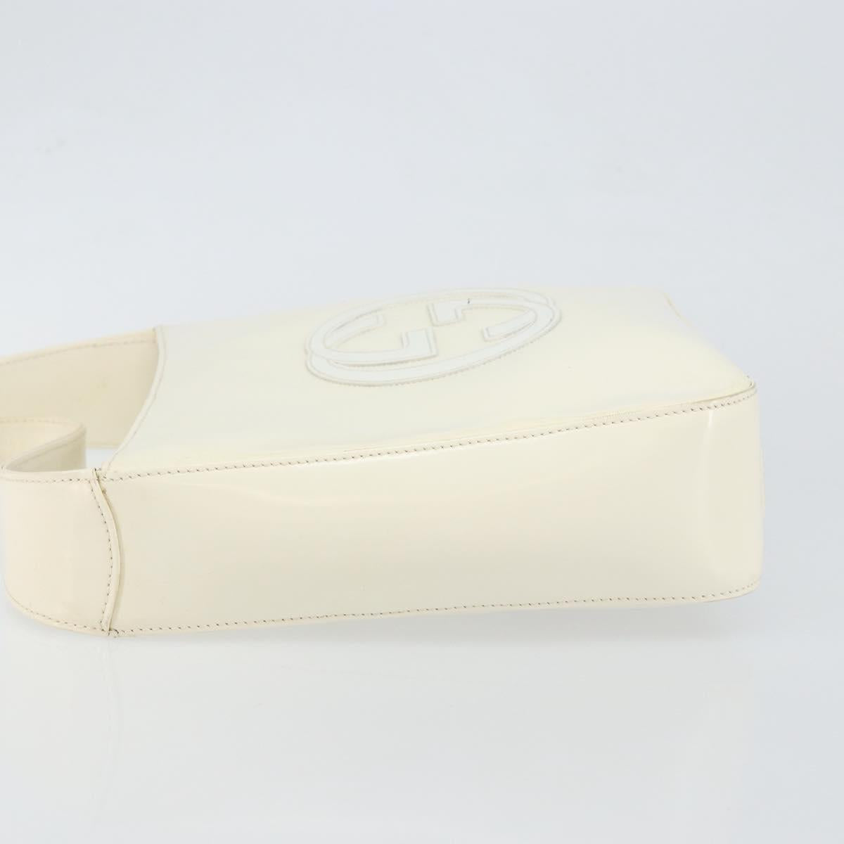 GUCCI Soho Shoulder Bag Enamel White Auth ep11364