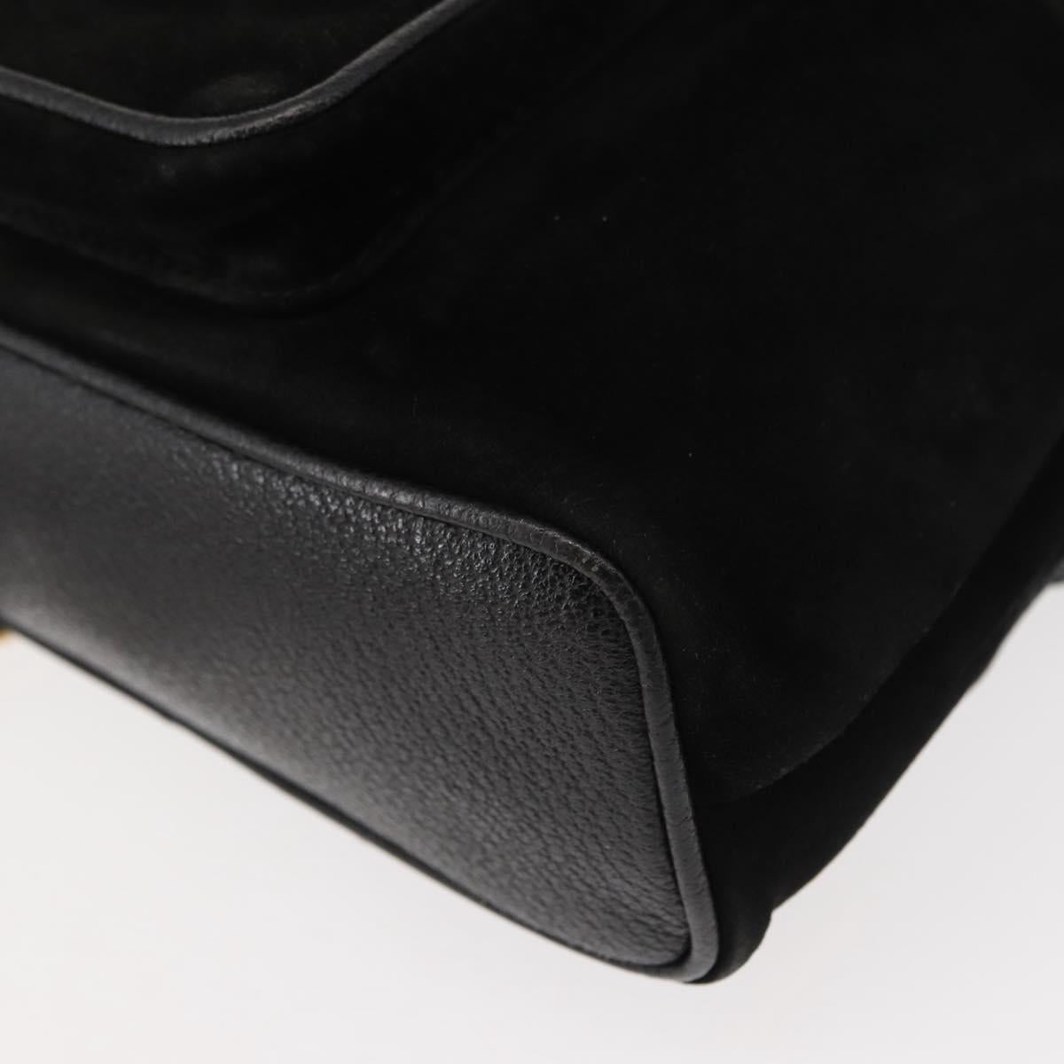 GUCCI Bamboo Backpack Suede Black Gold 003 58 0030 Auth ep11366