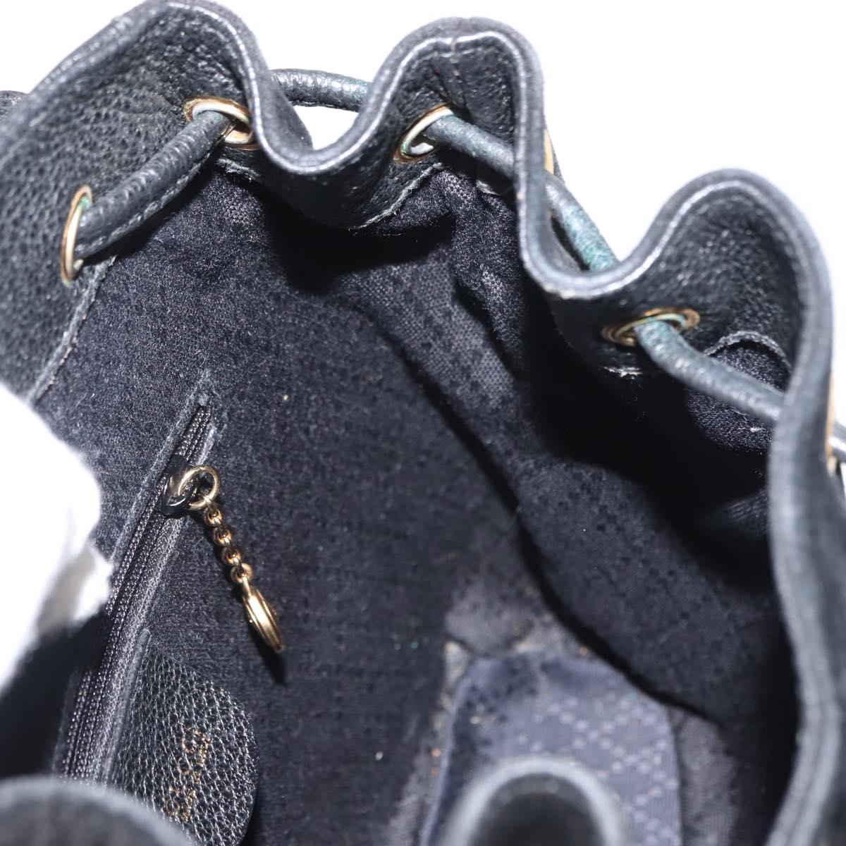 GUCCI Bamboo Backpack Suede Black Gold 003 58 0030 Auth ep11366