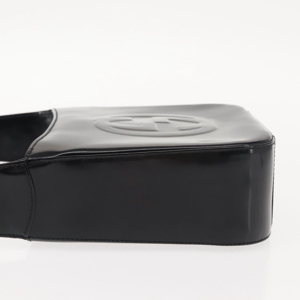 GUCCI Soho Shoulder Bag Enamel Black 007 2023 0249 Auth ep11367