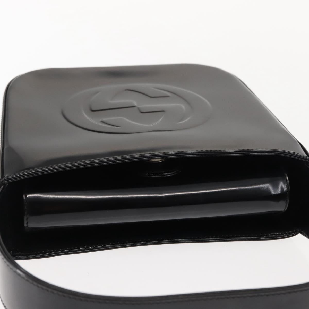 GUCCI Soho Shoulder Bag Enamel Black 007 2023 0249 Auth ep11367