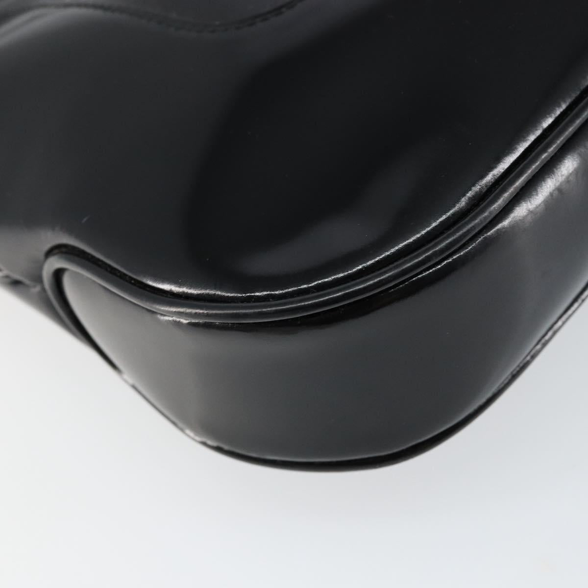 GUCCI Shoulder Bag Enamel Black Gold 001 4149 Auth ep11368