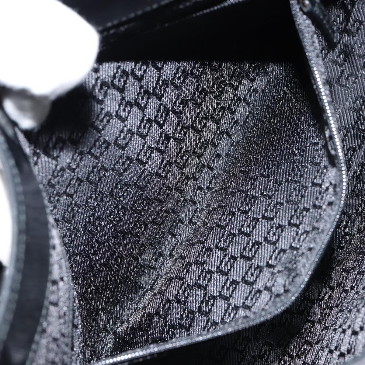 GUCCI Shoulder Bag Enamel Black Gold 001 4149 Auth ep11368