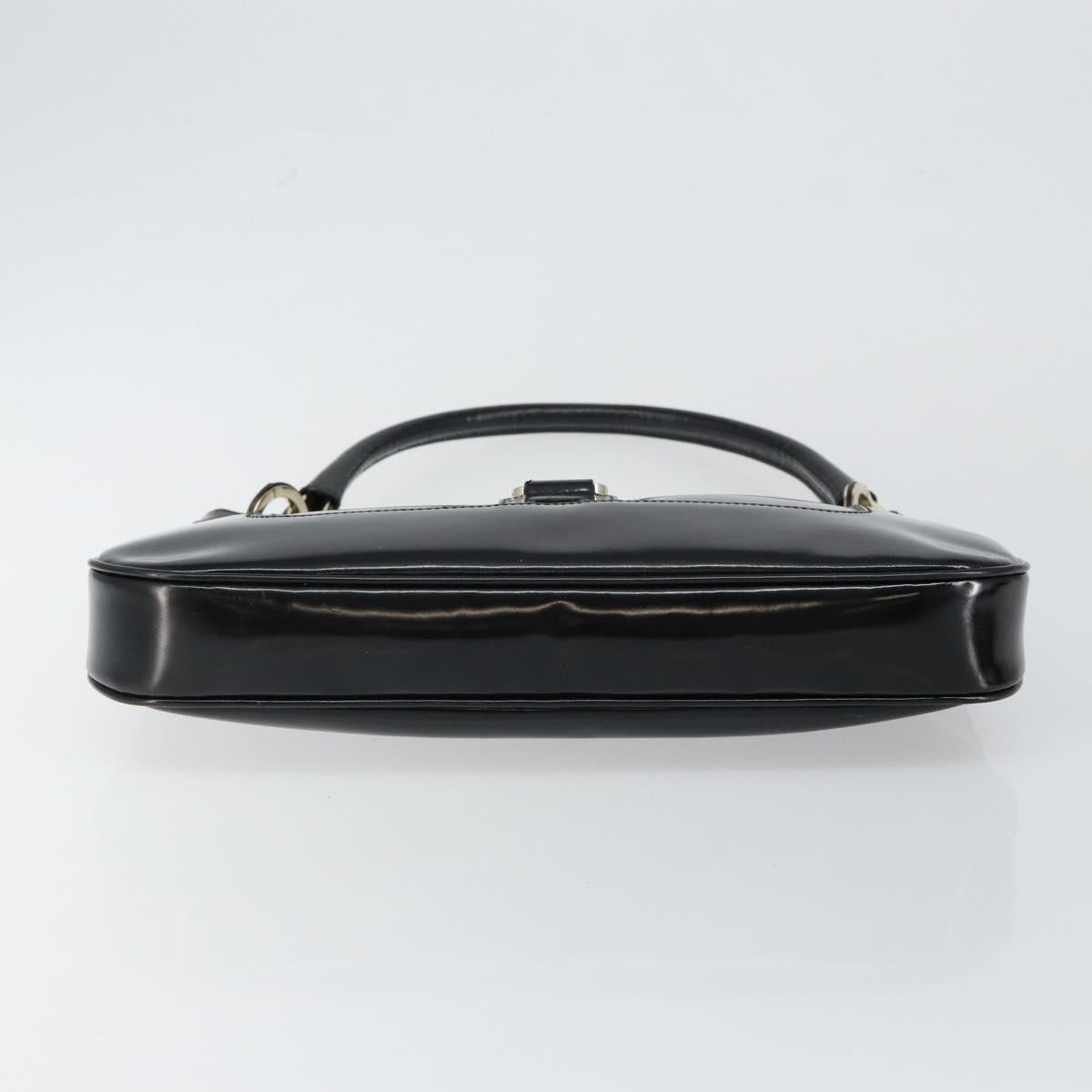 GUCCI Shoulder Bag Enamel Black Gold 001 4149 Auth ep11368