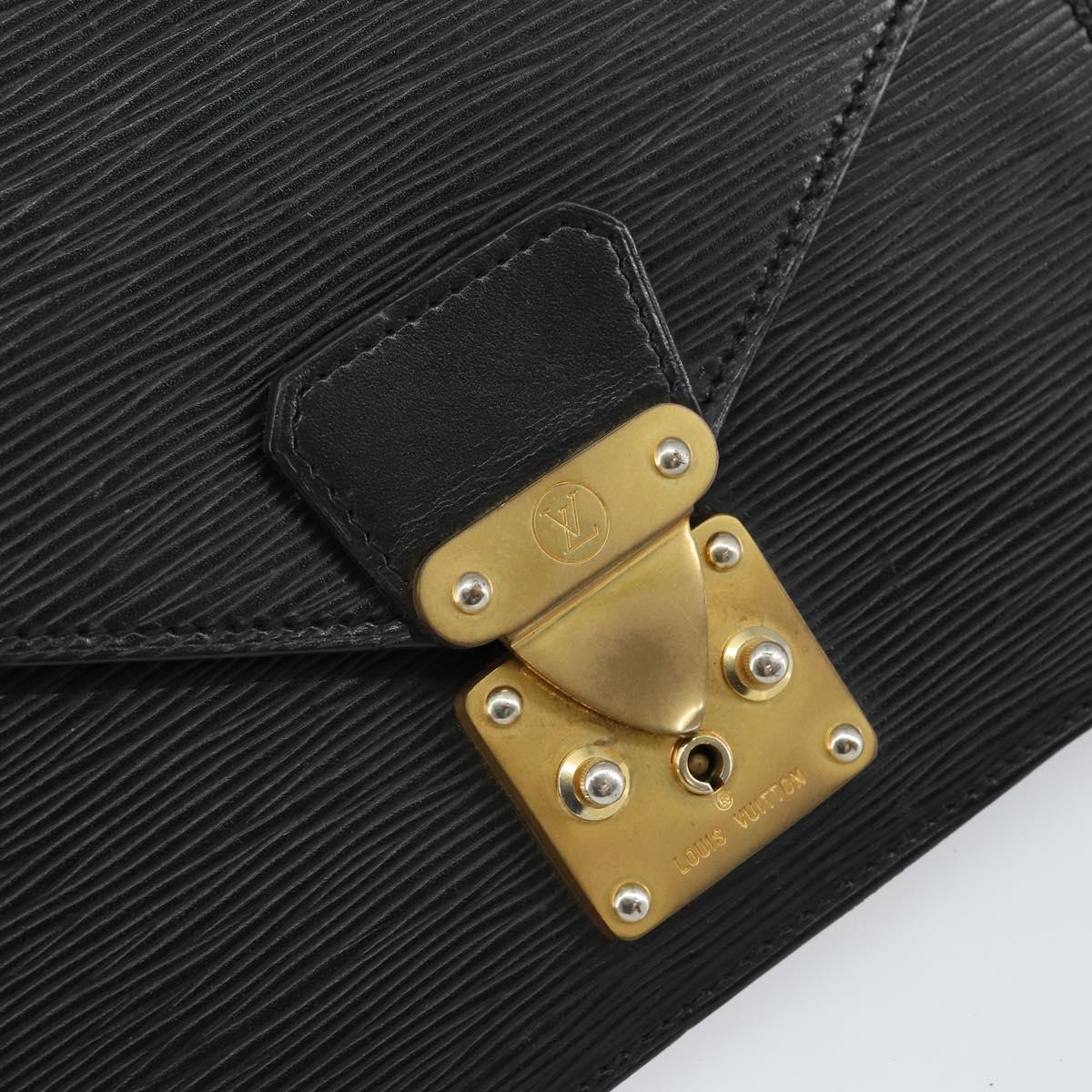 LOUIS VUITTON Epi Serie Dragonne Clutch Bag Black Noir M52612 LV Auth ep11370