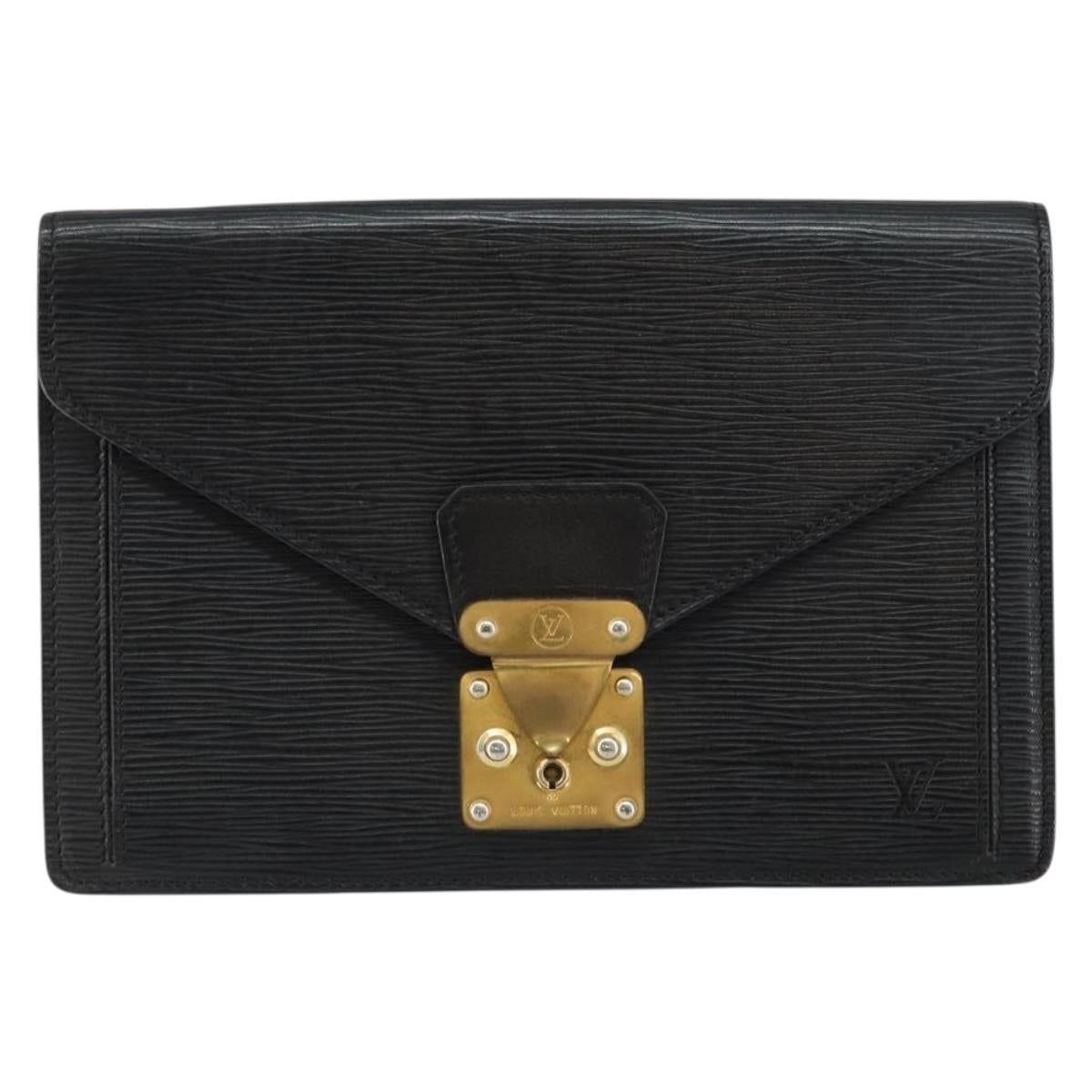 LOUIS VUITTON Epi Serie Dragonne Clutch Bag Black Noir M52612 LV Auth ep11370