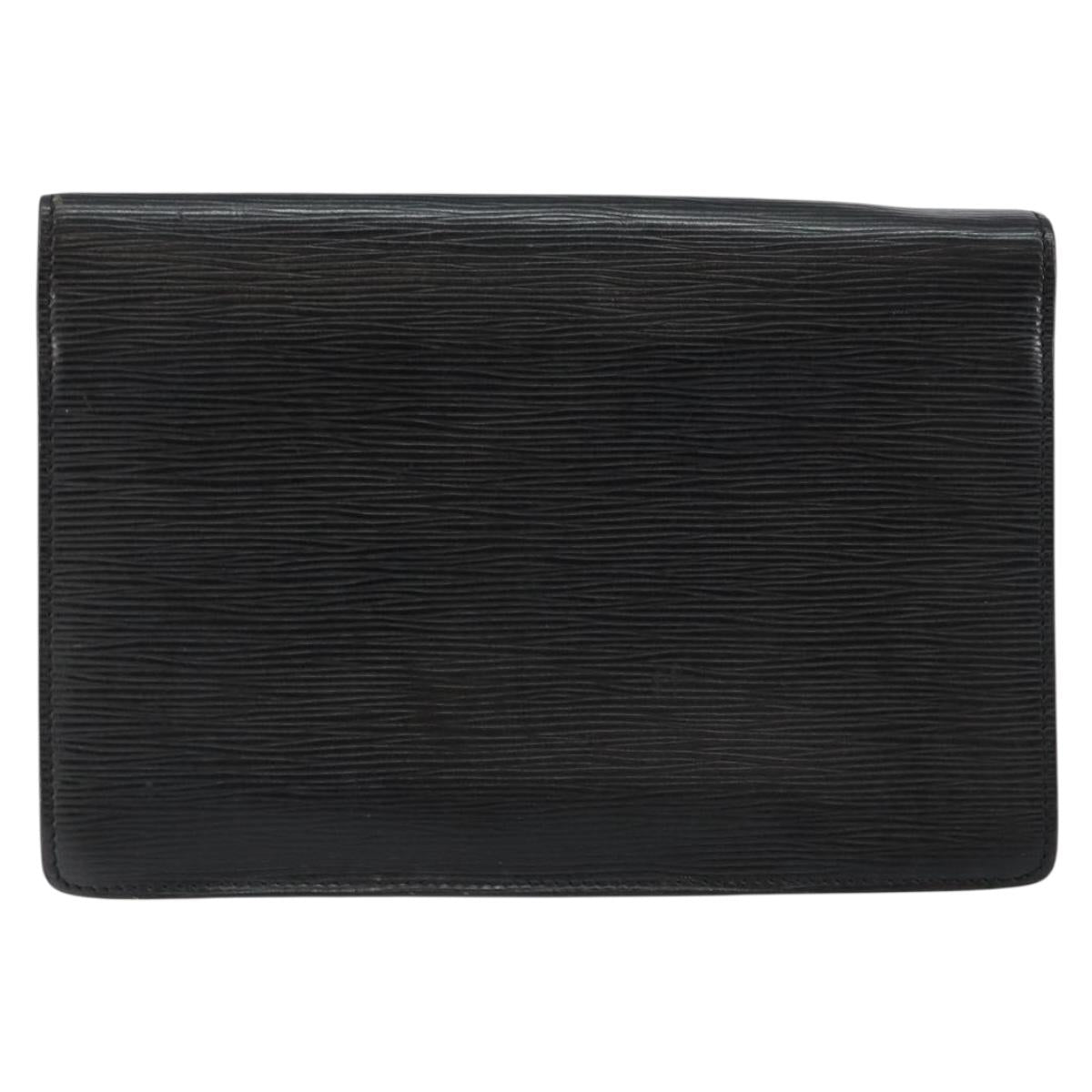 LOUIS VUITTON Epi Serie Dragonne Clutch Bag Black Noir M52612 LV Auth ep11370