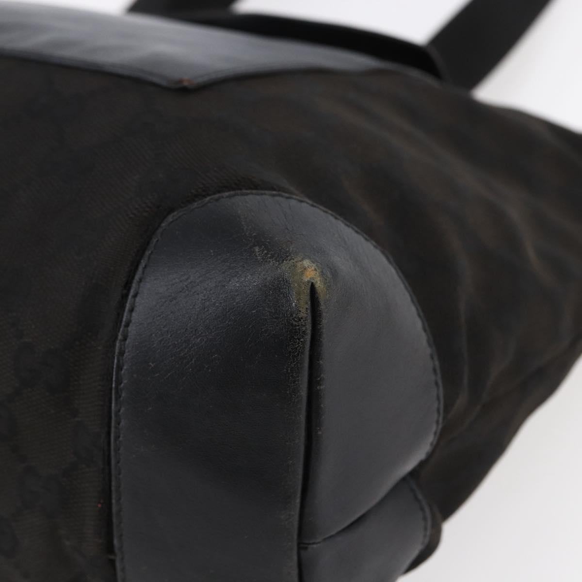 GUCCI GG Canvas Tote Bag Black Silver Auth ep11371