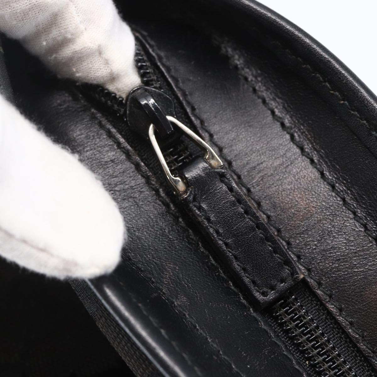 GUCCI GG Canvas Tote Bag Black Silver Auth ep11371