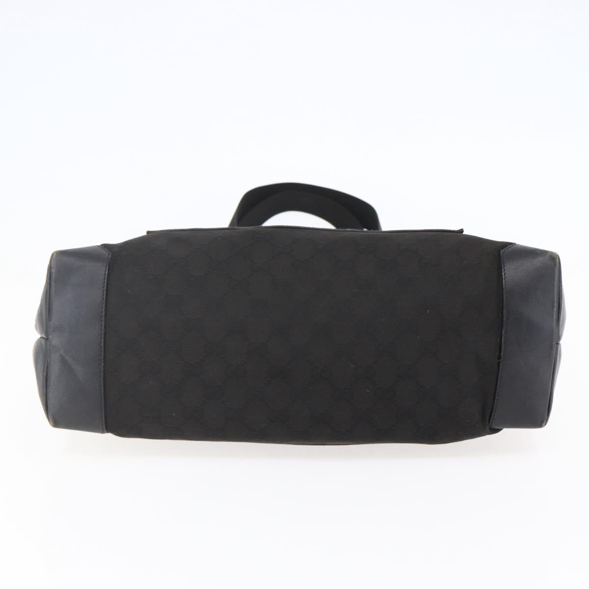 GUCCI GG Canvas Tote Bag Black Silver Auth ep11371