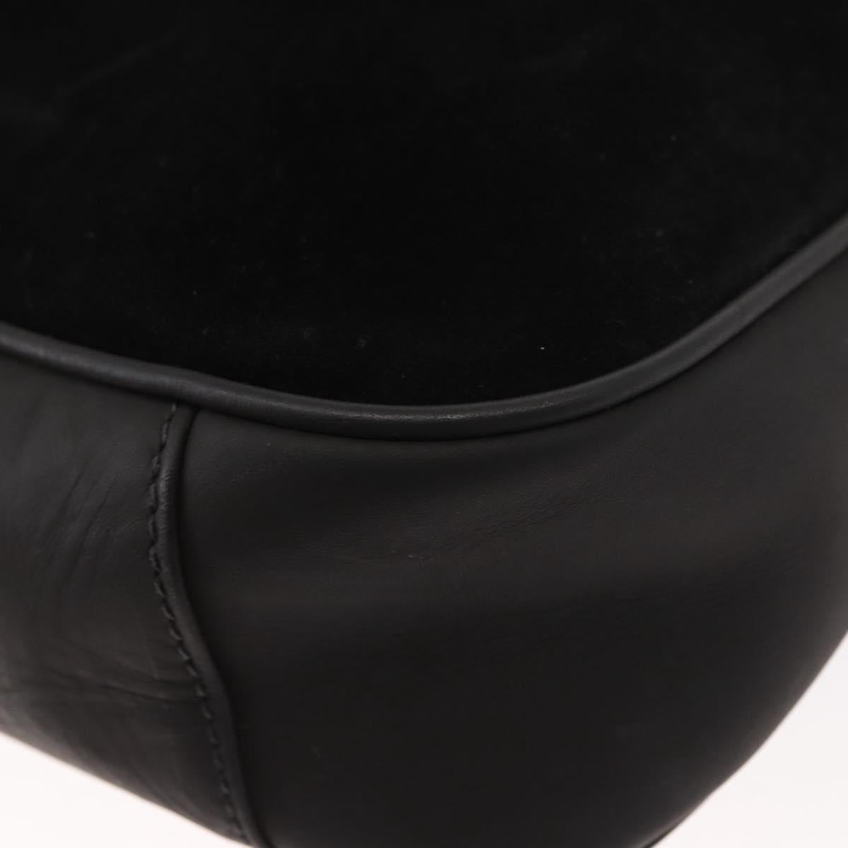 GUCCI Bamboo Shoulder Bag Suede Black Gold 001 1638 2615 Auth ep11372