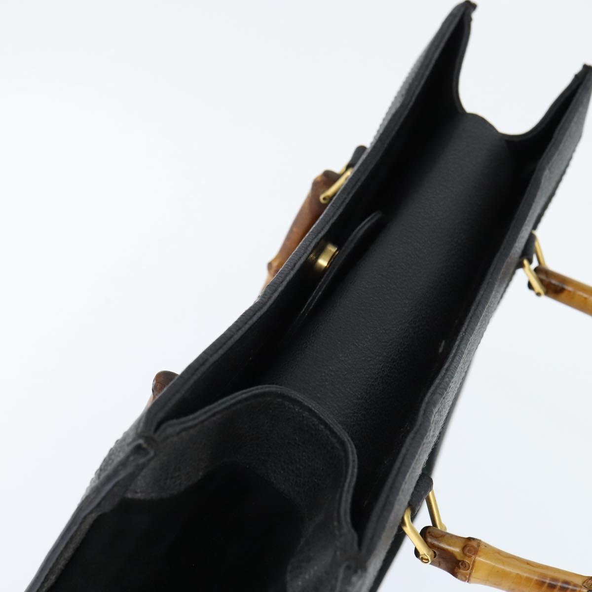 GUCCI Bamboo Tote Bag Suede Leather Black Gold 002 2853 0260 0 Auth ep11373