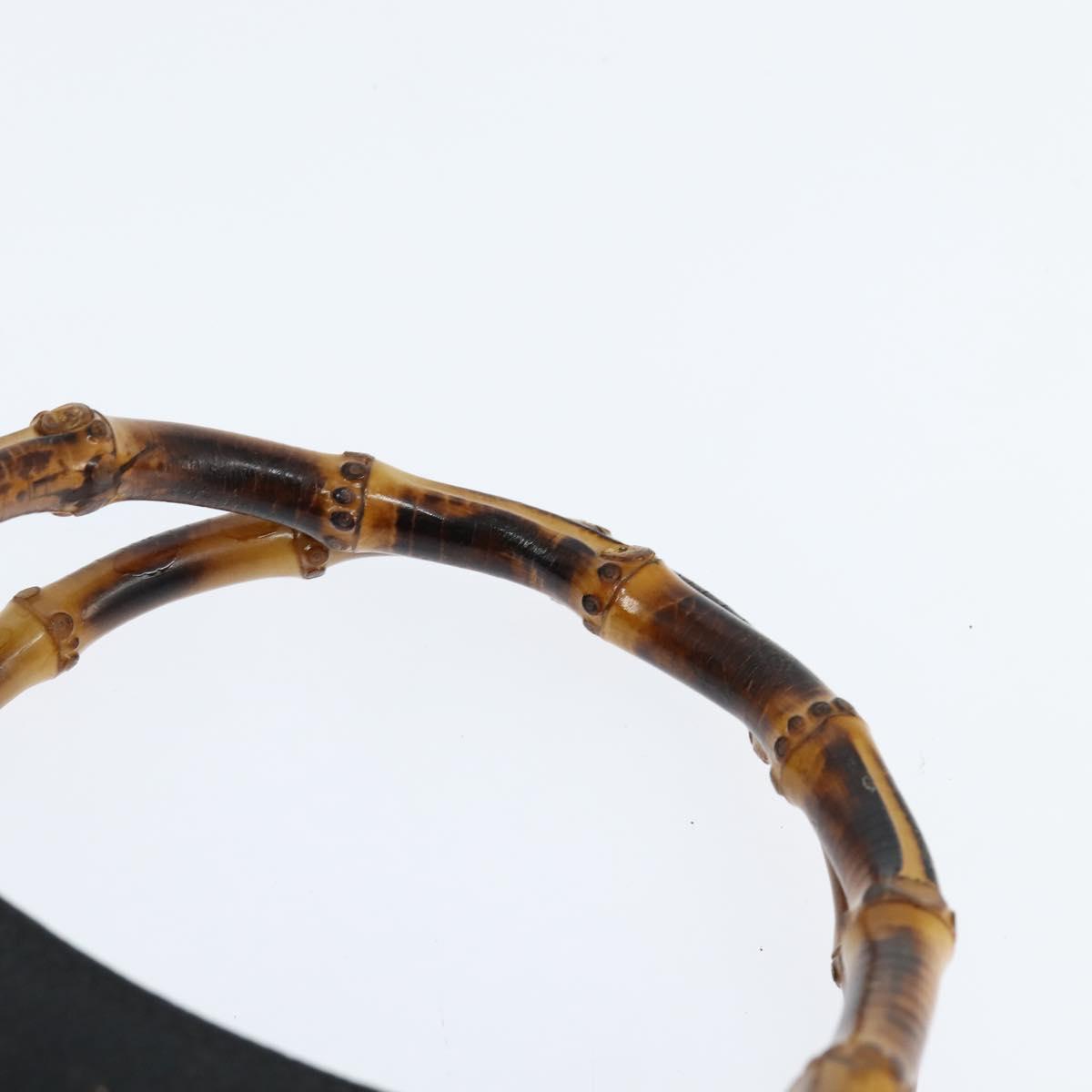 GUCCI Bamboo Tote Bag Suede Leather Black Gold 002 2853 0260 0 Auth ep11373