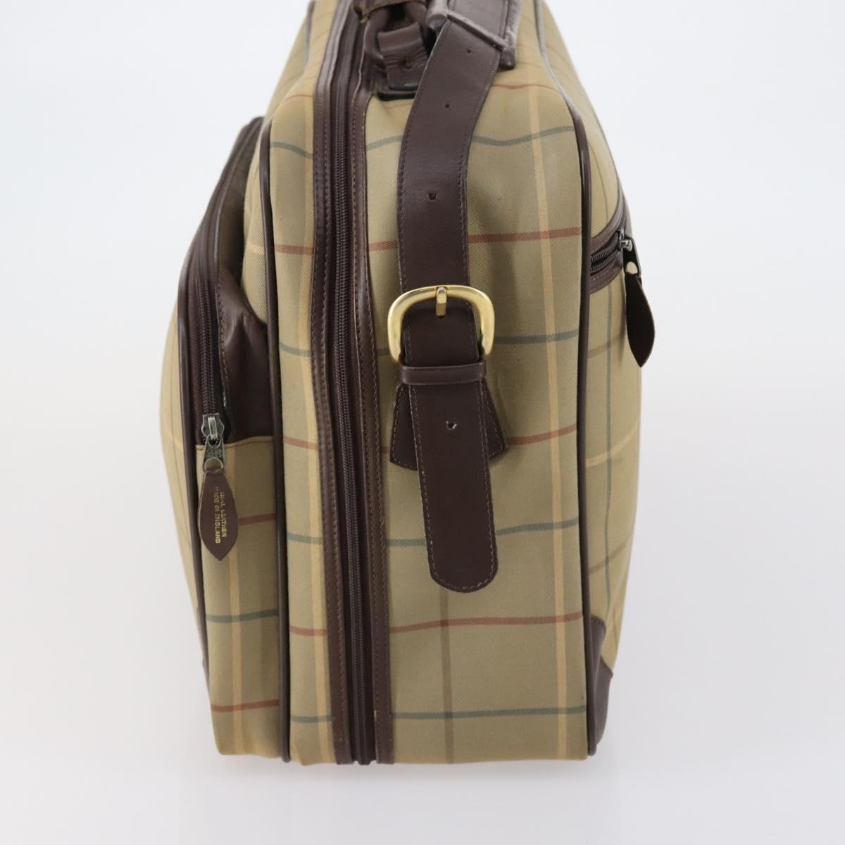 Burberrys Nova Check Hand Bag Canvas 2way Gold Beige Auth ep11376