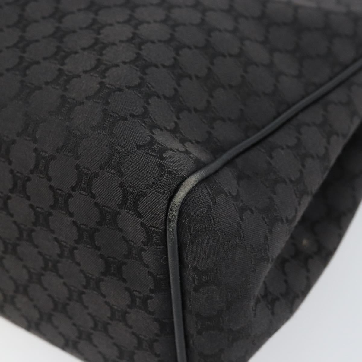 CELINE Macadam Canvas Hand Bag Black Silver Auth ep11378