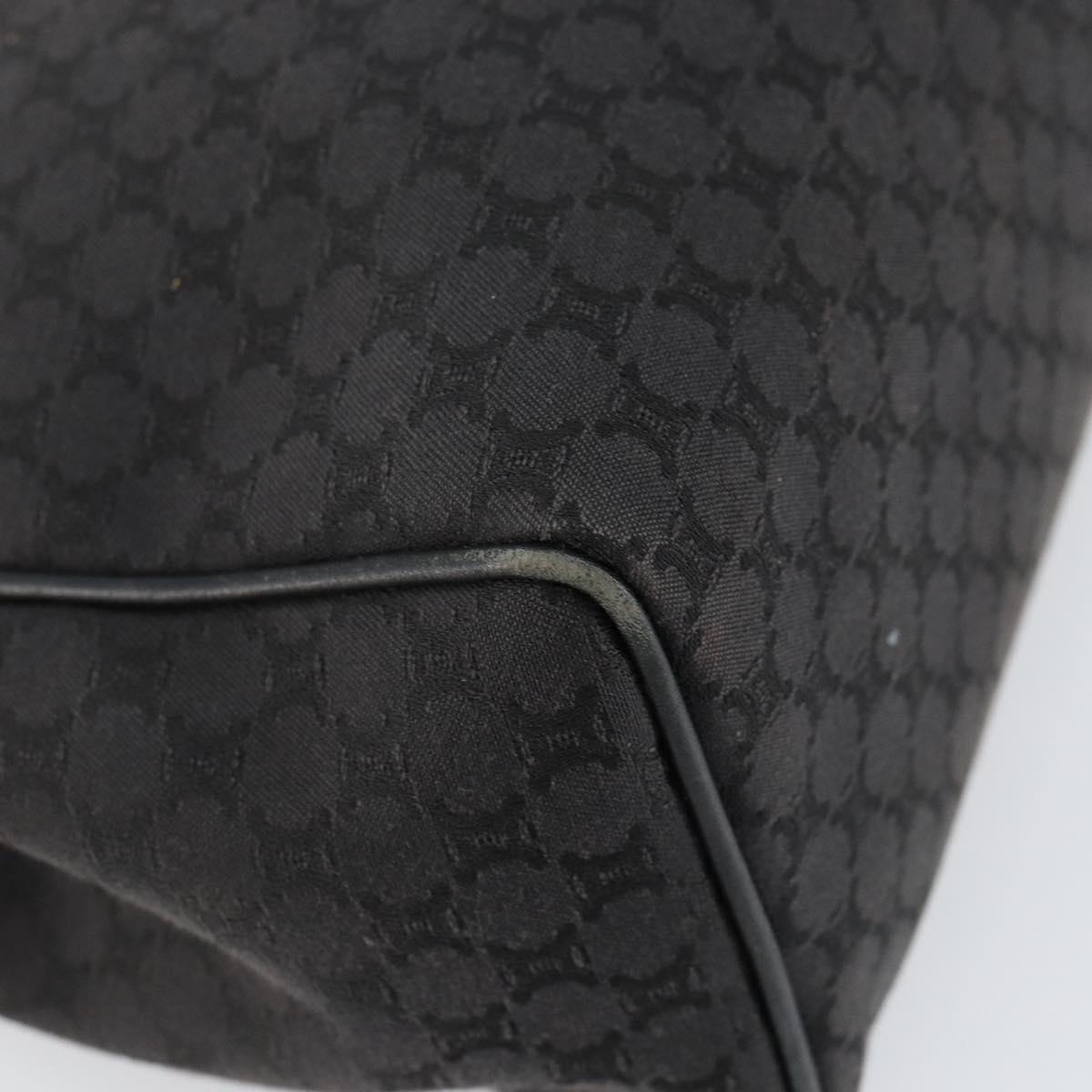 CELINE Macadam Canvas Hand Bag Black Silver Auth ep11378