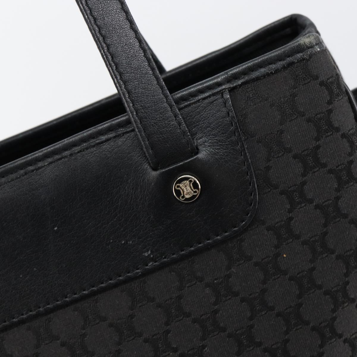 CELINE Macadam Canvas Hand Bag Black Silver Auth ep11378