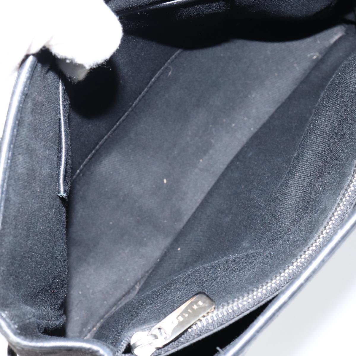 CELINE Macadam Canvas Hand Bag Black Silver Auth ep11378