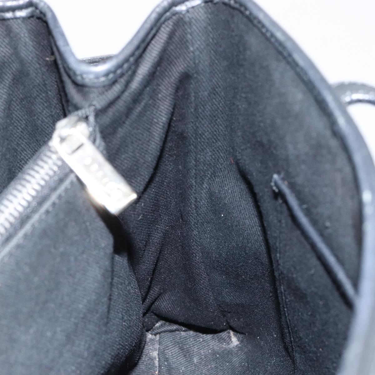 CELINE Macadam Canvas Hand Bag Black Silver Auth ep11378