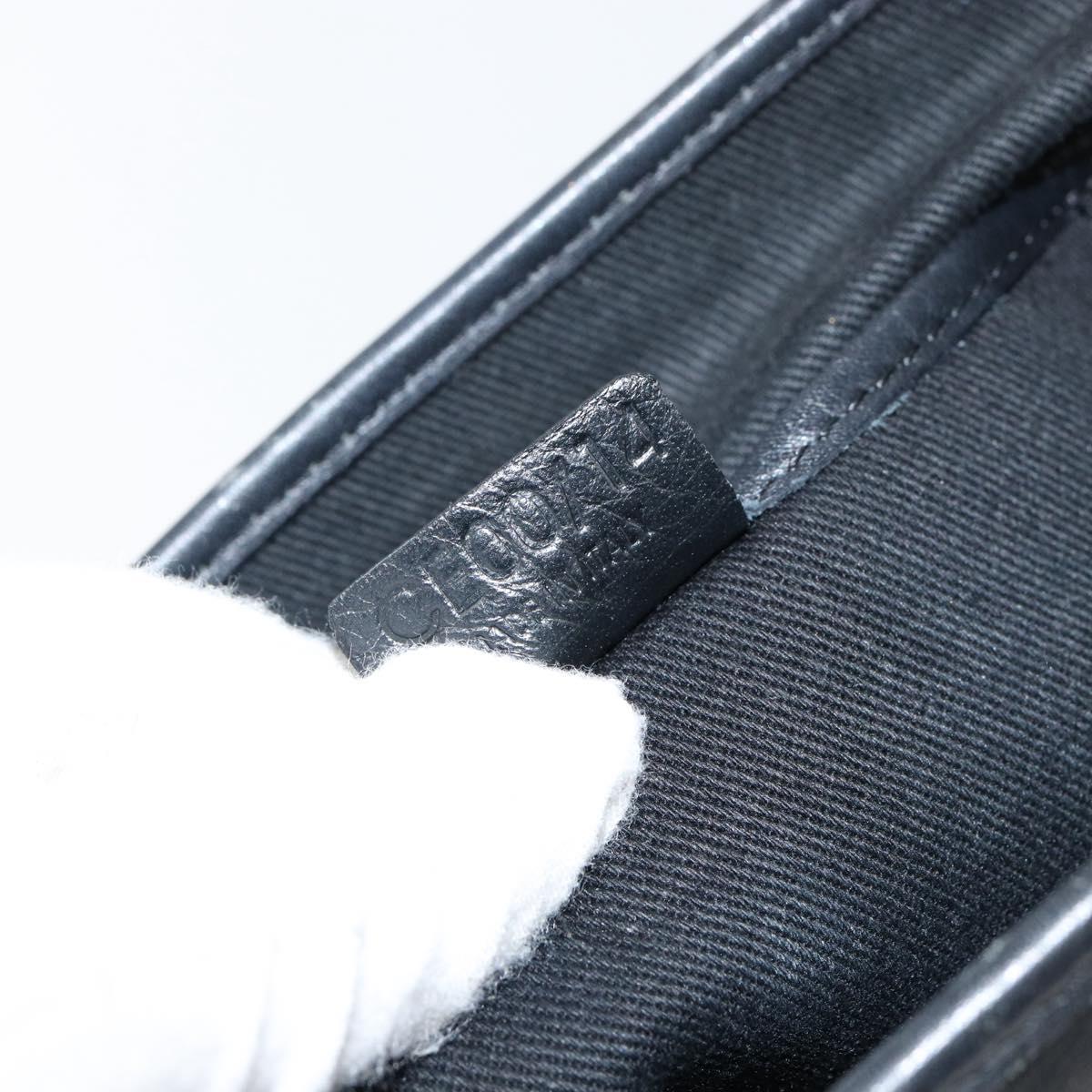 CELINE Macadam Canvas Hand Bag Black Silver Auth ep11378