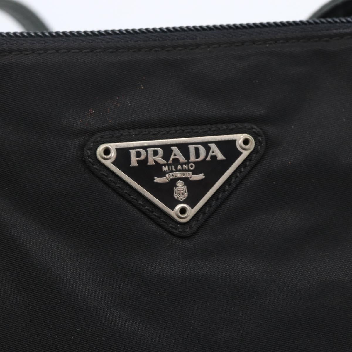 PRADA Shoulder Bag Nylon Black Silver Auth ep11379