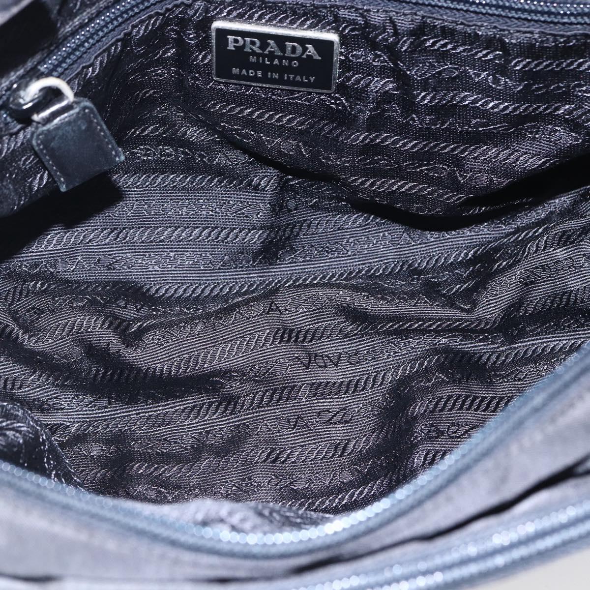 PRADA Shoulder Bag Nylon Black Silver Auth ep11379